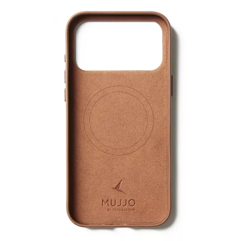 Mujjo kožené puzdro s peňaženkou pre iPhone 17 Pro Max, kompatibilné s MagSafe, Tan