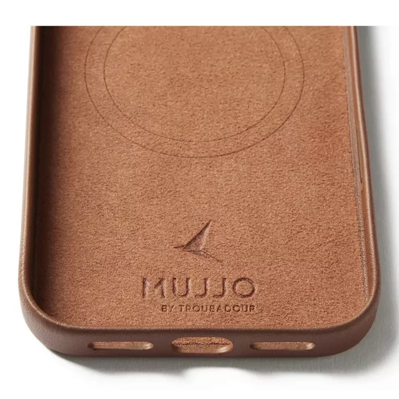 Mujjo kožené puzdro s peňaženkou pre iPhone 17 Pro Max, kompatibilné s MagSafe, Tan