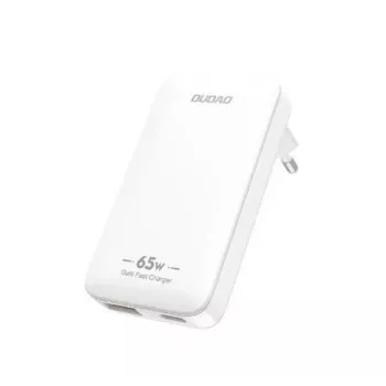 Dudao A65Q GaN 65W cestovná nabíjačka USB-A / USB-C PD ultra tenká EU/US - biela