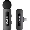 BOYA BY-V1 V2.0 ultra kompaktný 2,4GHz bezdrôtový mikrofón pre Lightning zariadenia - 1TX+1RX