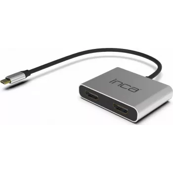 INCA ITPC-4 USB-C na 2x HDMI adaptér 4K30Hz USB-A USB-C PD 100W
