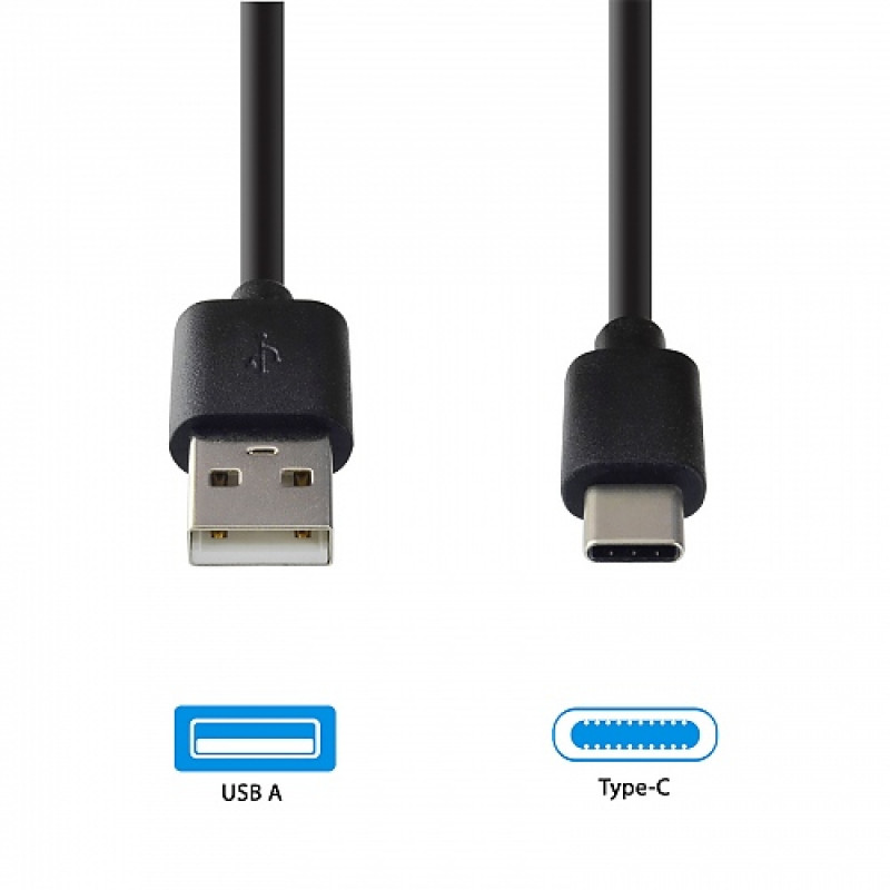 Emporia DATA-TC-GNG-B kábel USB-A na USB-C 1 m čierny