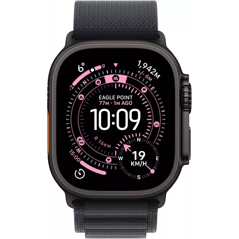 Apple Watch Ultra 3 GPS + Cellular 49mm Black Titanium puzdro s Black Alpine Loop - Medium MF0V4QR/A