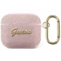 Guess GUA3SASMP Saffiano Script Metal Collection ochranné puzdro pre Apple AirPods 3. generácie, ružové