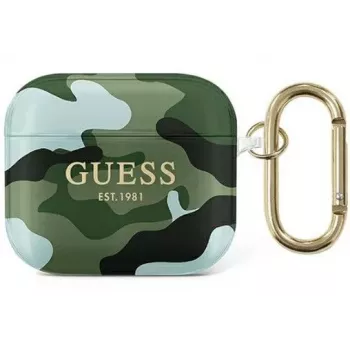 Guess GUA3UCAMA Camo Collection ochranné puzdro pre Apple AirPods 3. generácie - zelené/khaki