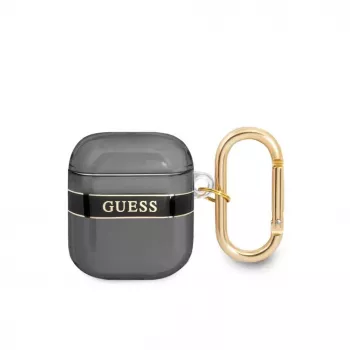 Guess GUA2HHTSK puzdro na AirPods 1/2 čierne Strap Collection