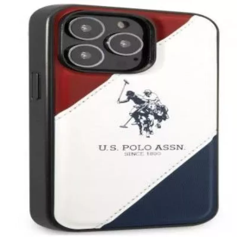 U.S. POLO ASSN. USHCP14XPSO3 Tricolor Embossed puzdro pre iPhone 14 Pro Max 6,7