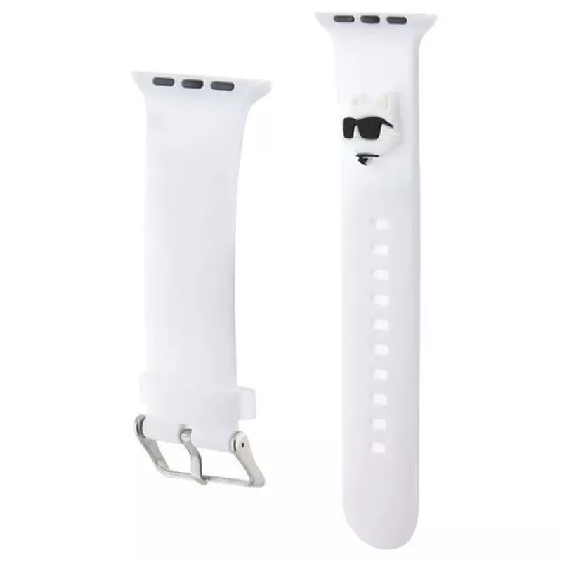 Karl Lagerfeld 3D gumený remienok Choupette Head pre Apple Watch 38/40/41mm - biely