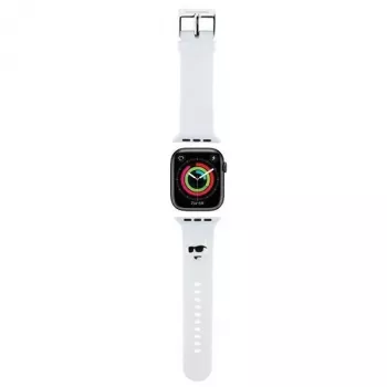 Karl Lagerfeld 3D gumený remienok Choupette Head pre Apple Watch 38/40/41mm - biely