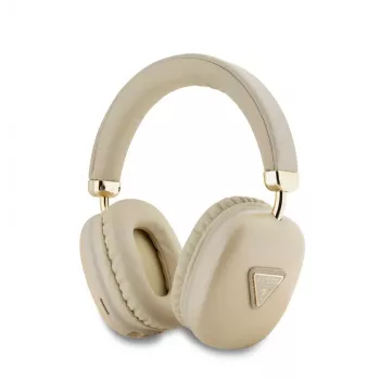 Guess Metallic Triangle Logo bezdrôtové Bluetooth 5.3 on-ear slúchadlá (zlaté)