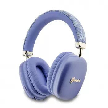 Guess Gcube Metallic Script Logo on-ear Bluetooth slúchadlá - fialové