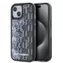 KARL LAGERFELD Liquid Glitter Monogram Gradient puzdro pre iPhone 15, čierna