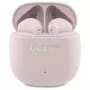Guess Printed Classic Logo - slúchadlá Bluetooth TWS + nabíjacie puzdro (ružové)