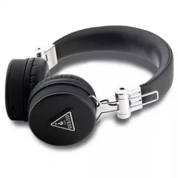 Guess Grained Classic Round Shape bezdrôtové Bluetooth náhlavné slúchadlá s ENC (čierne)