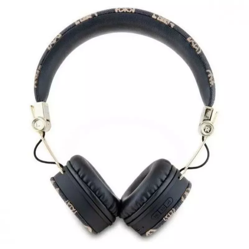 Guess Peony Script Round Shape bezdrôtové náhlavné slúchadlá s Bluetooth 5.3 a ENC (čierne)