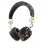 Guess Peony Script Round Shape bezdrôtové náhlavné slúchadlá s Bluetooth 5.3 a ENC (čierne)