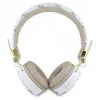 Guess 4G Triangle Round Shape - bezdrôtové Bluetooth náhlavné slúchadlá s ENC (biele)
