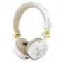 Guess 4G Triangle Round Shape - bezdrôtové Bluetooth náhlavné slúchadlá s ENC (biele)