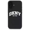 DKNY DKHMP16SSNYACH pevné puzdro pre Apple iPhone 16 6,1 palca čierna silikón s bielou potlačou loga MagSafe