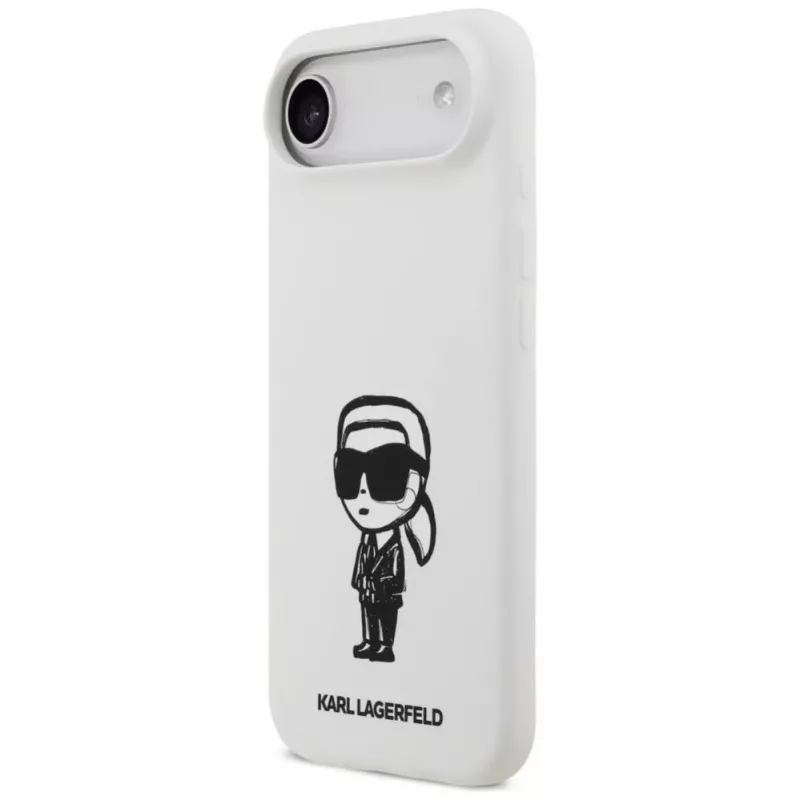 KARL LAGERFELD Silicone puzdro Karl Sketch & Logo MagSafe pre iPhone Air biela