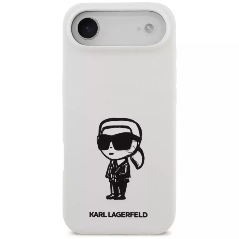 KARL LAGERFELD Silicone puzdro Karl Sketch & Logo MagSafe pre iPhone Air biela