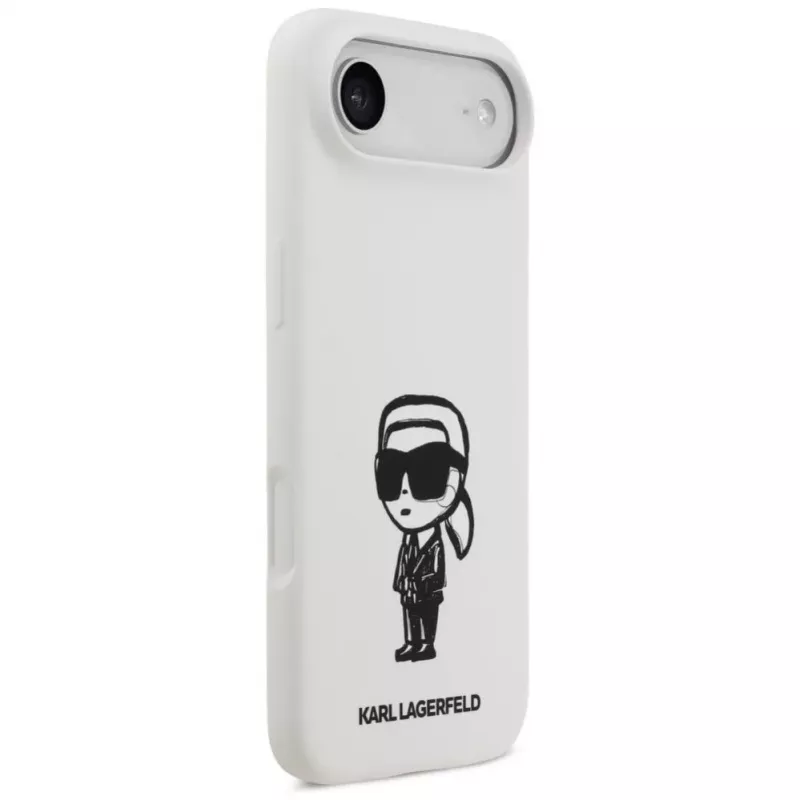 KARL LAGERFELD Silicone puzdro Karl Sketch & Logo MagSafe pre iPhone Air biela