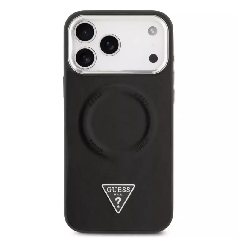 Guess puzdro Triangle Logo MagSafe pre iPhone 17 Pro Max (čierne)