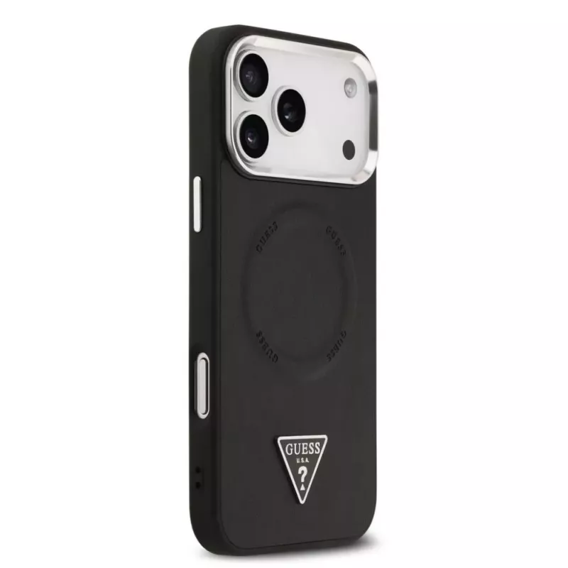 Guess puzdro Triangle Logo MagSafe pre iPhone 17 Pro Max (čierne)