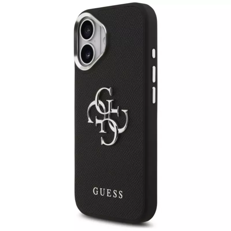 Guess Grained Big 4G Classic Logo puzdro pre iPhone 17, čierna