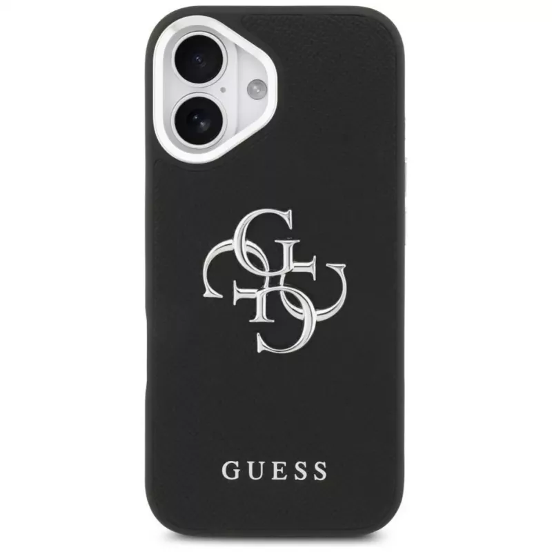 Guess Grained Big 4G Classic Logo puzdro pre iPhone 17, čierna