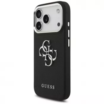 Guess Grained Big 4G Classic Logo puzdro pre Apple iPhone 17 Pro, čierna