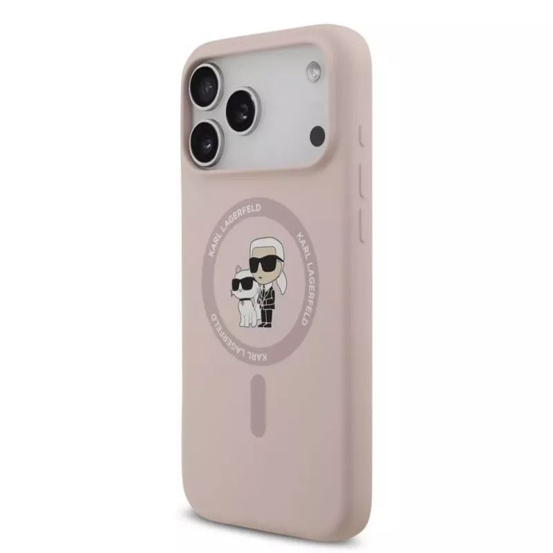 KARL LAGERFELD silikónové puzdro Karl & Choupette Ring MagSafe pre Apple iPhone 17 Pro Max, ružová