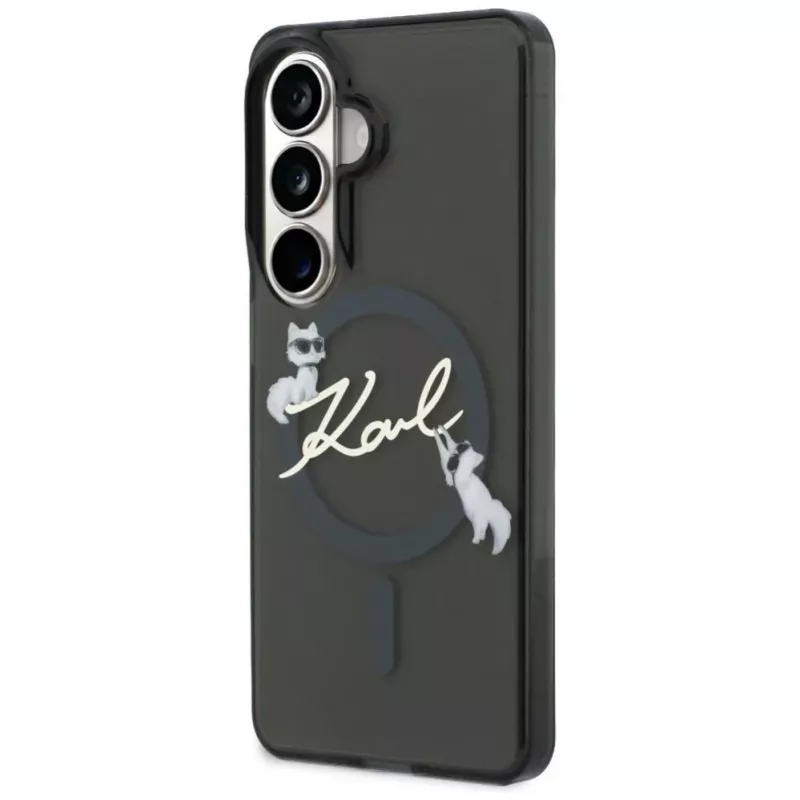 Puzdro Karl Lagerfeld IML KC Script MagSafe pre Samsung Galaxy S26, čierne