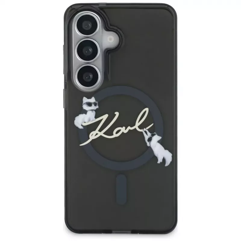 Puzdro Karl Lagerfeld IML KC Script MagSafe pre Samsung Galaxy S26, čierne