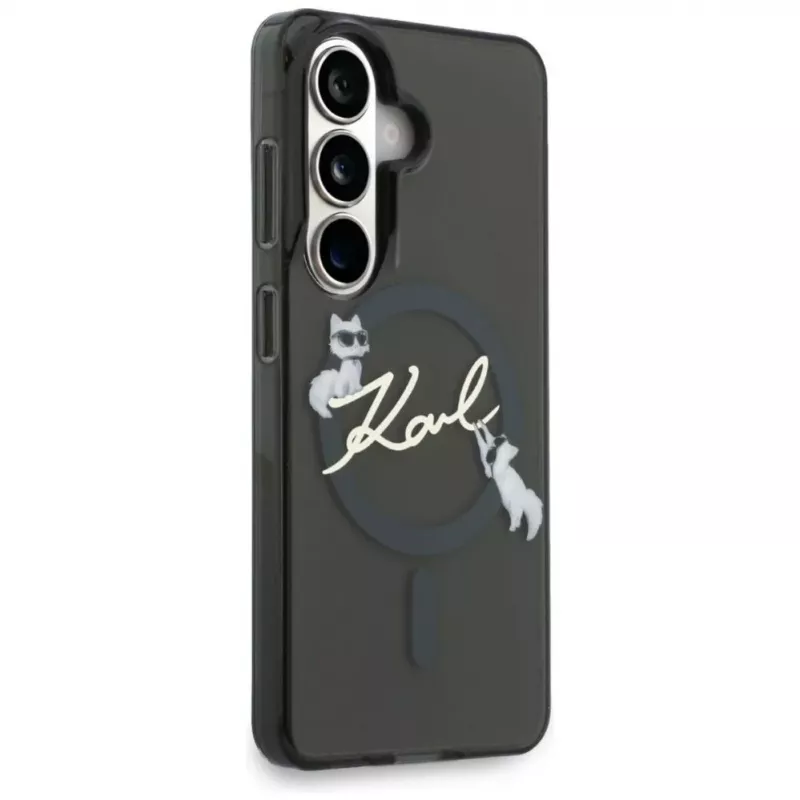Puzdro Karl Lagerfeld IML KC Script MagSafe pre Samsung Galaxy S26, čierne