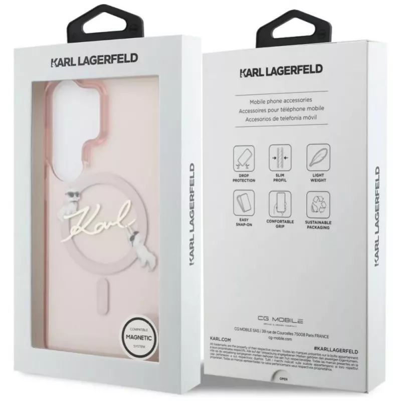 KARL LAGERFELD IML KC Script MagSafe puzdro pre Samsung Galaxy S26 Ultra, ružová