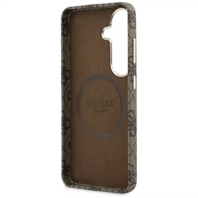 Guess 4G Script MagSafe puzdro pre Samsung Galaxy S26 (hnedá)