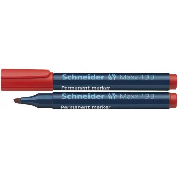 Schneider Pen Maxx 133 permanentný marker - červený - sekerový hrot - šírka čiary 1-4 mm