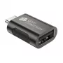 GoodConnections USB 3.2 Gen 1 / USB 3.0 adaptér konektor samec USB-C na konektor samica USB-A, pochrómované kovové puzdro, antracit, balenie 3 ks