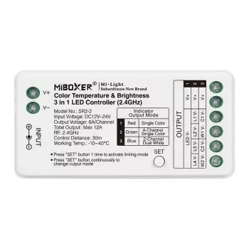 Miboxer Synergy 21 LED ovládač 3in1 Single+CCT Dual White DC12/24V 2.4G (SR2-2)