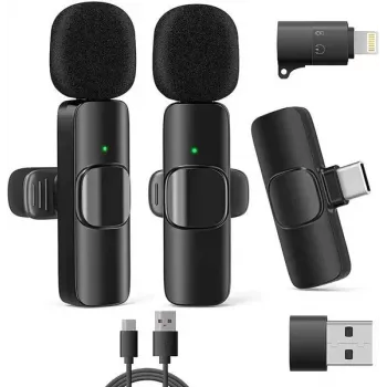 RealPower HS-1 bezdrôtový mikrofónový systém - 2 dynamické ručné mikrofóny & 1 UHF prijímač (863-865 MHz) - dosah 30 m - USB-C nabíjateľný prijímač - 495513