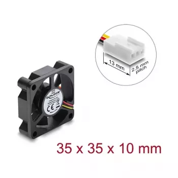 Delock axiálny ventilátor 5 V DC, 35 x 35 x 10 mm čierny