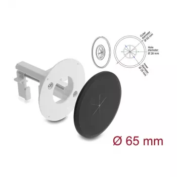 Delock silikónová priechodka na kábel okrúhla Ø 65 mm na nástennú montáž / montáž na stôl biely / čierny