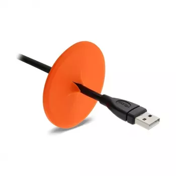 Delock silikónová priechodka na kábel okrúhla Ø 65 mm nástenná montáž / montáž na stôl biely / oranžový