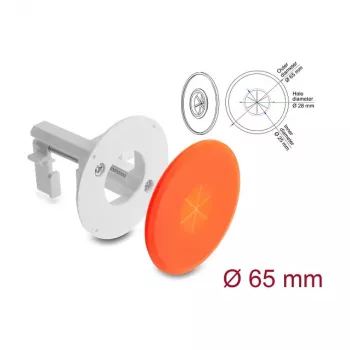 Delock silikónová priechodka na kábel okrúhla Ø 65 mm nástenná montáž / montáž na stôl biely / oranžový