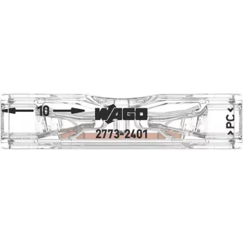 WAGO priechodný konektor pre 2773-2401, Push-in, max. 4 mm², 2 vodiče