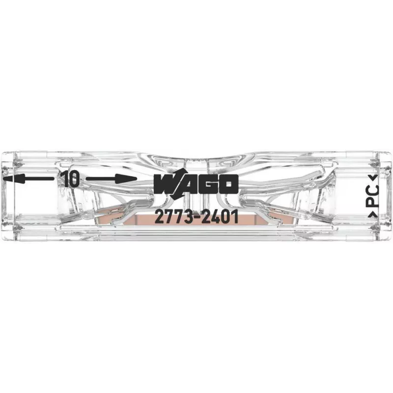 WAGO priechodný konektor pre 2773-2401, Push-in, max. 4 mm², 2 vodiče