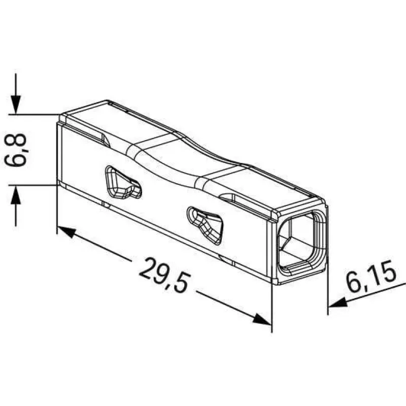 WAGO priechodný konektor pre 2773-2401, Push-in, max. 4 mm², 2 vodiče