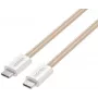UNITEK magnetický zrolovateľný pletený USB-C na USB-C kábel 100W PD 1m béžová