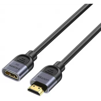 UNITEK HDMI 2.1 predlžovací kábel 0,5 m konektor samec na konektor samica 8K čierny